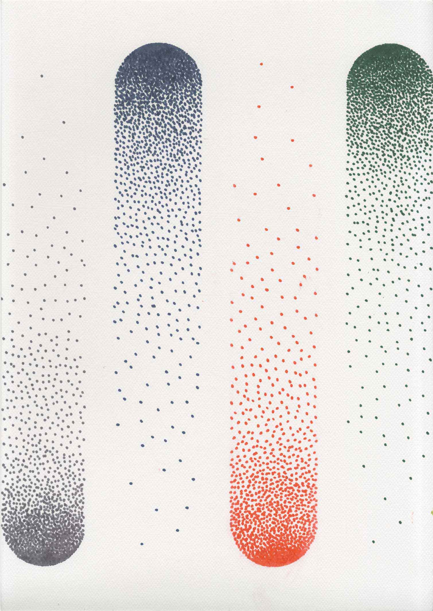 Dots Dots Dots - Série de dessins pointillés au feutre, recherche graphique personnelle.